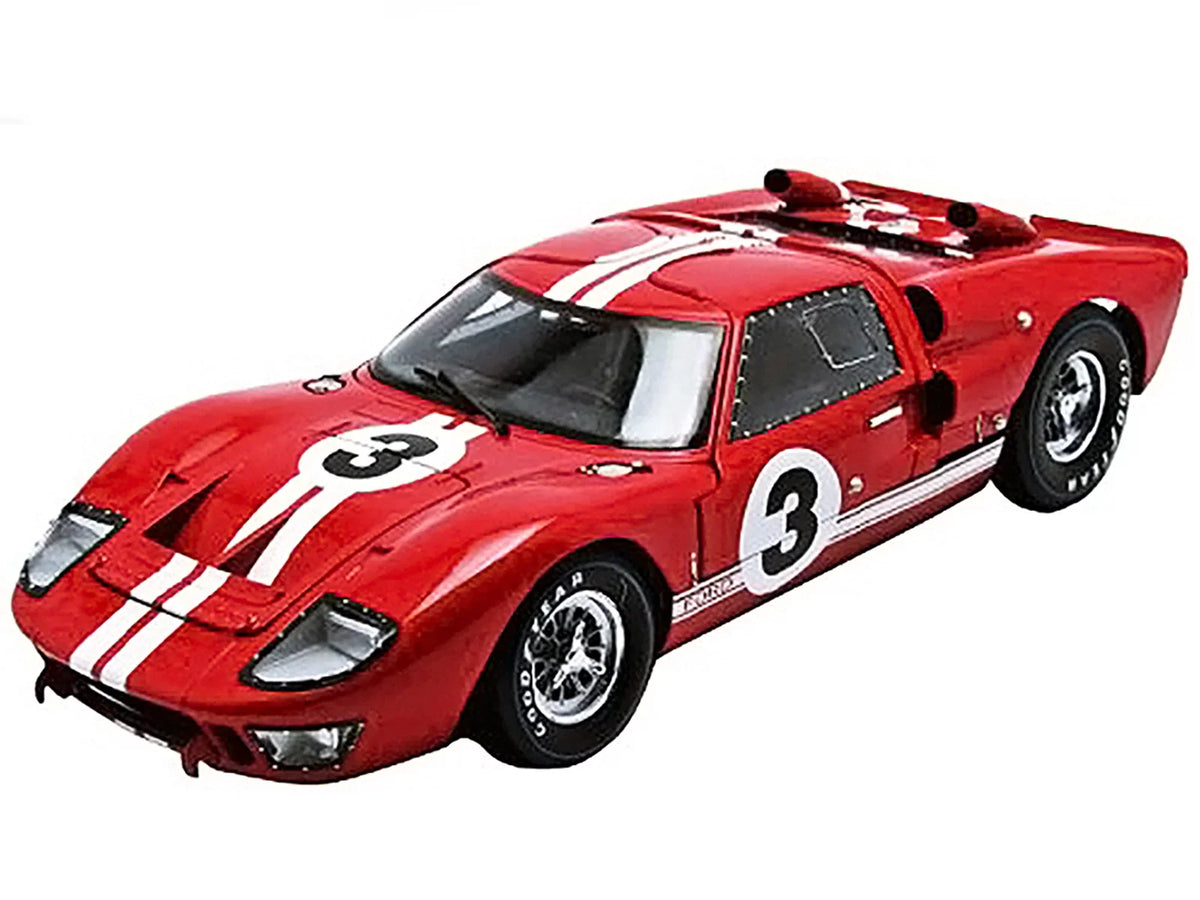 1966  GT-40 MK 2 Red #3 1/18 Diecast Car Model by Shelby Collectibles