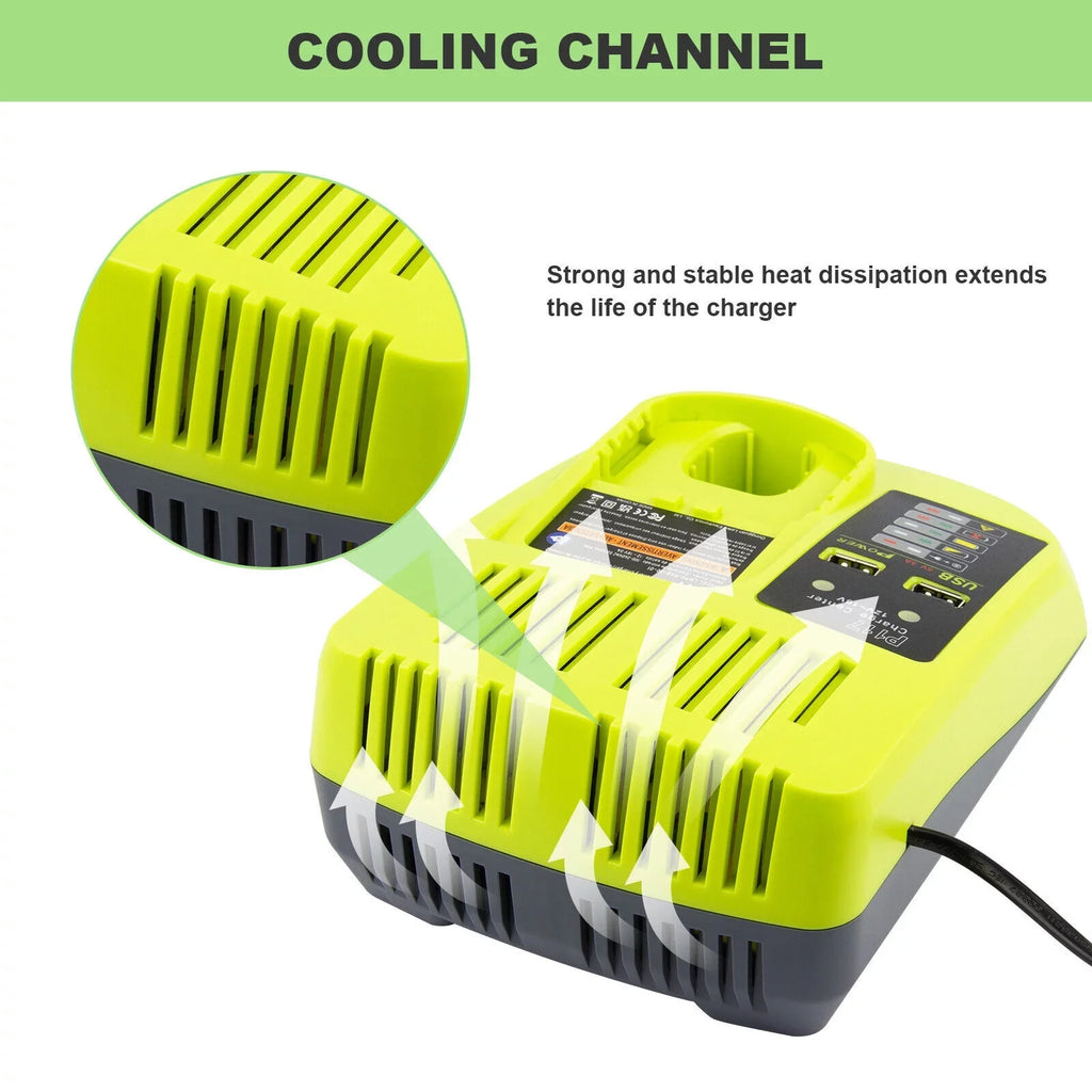18V P117 Fast Charger For Ryobi P108 Li-ion Battery P107 P104 P109 P103 US Plug