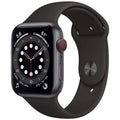 Pre-Owned  Watch Series 6 44mm GPS + Cellular Unlocked - Space Gray Aluminum Case - Black Sport Band (2020) - Fair