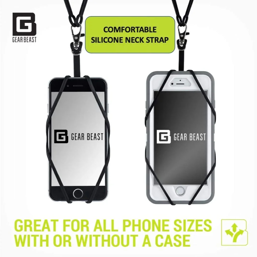 Gear Beast Cell Phone Lanyard - Universal Neck Phone Holder w/Card Pocket and Silicone Neck Strap - suitable with Most Smartphones, Arcadia
