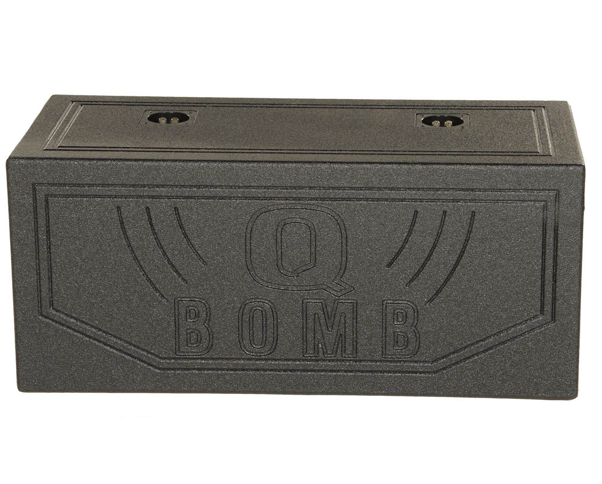 QPower QBOMB15V Dual 15" Vented Port Subwoofer Sub Box w/ Bedliner Spray