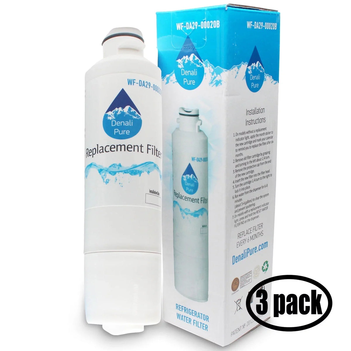 3-Pack Replacement for  DA97-08006A-B Refrigerator moisture Filter - appropriate with  DA97-08006A-B Fridge moisture Filter Cartridge