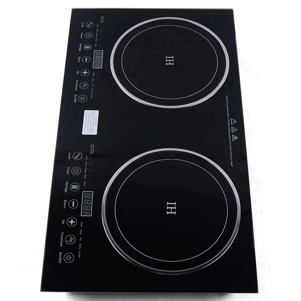 ANQIDI Portable Dual Cooktop 1200W Cooker+1400W Ceramic Cooker Countertop Burner Digital Touch Sensor Stove