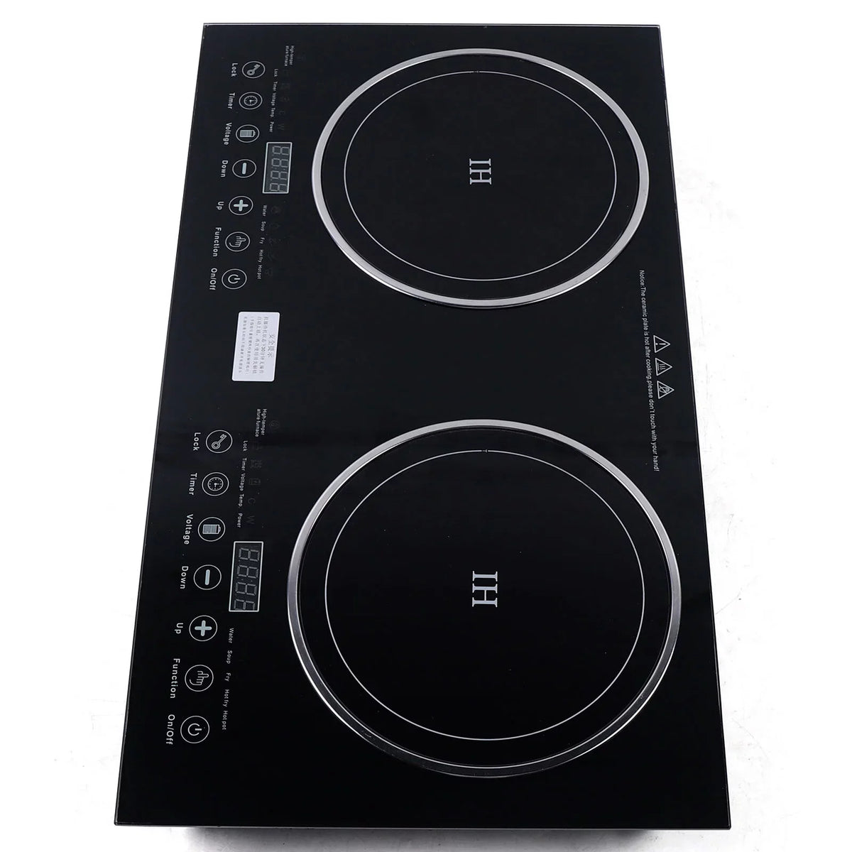 ANQIDI Portable Dual Cooktop 1200W Cooker+1400W Ceramic Cooker Countertop Burner Digital Touch Sensor Stove