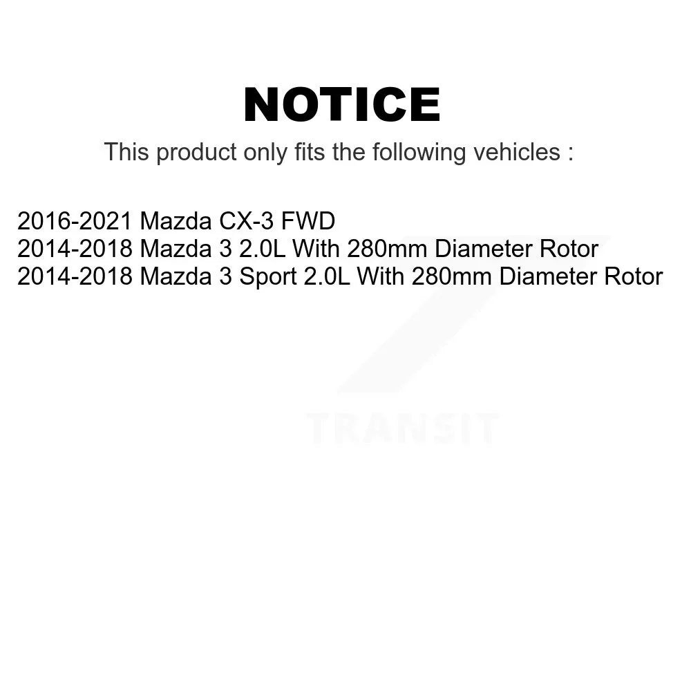 Front Disc Brake Rotors Pair For Mazda 3 CX-3 Sport K8-100545