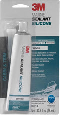 3M Marine Grade Silicone Sealant 08017  For Boats and RVs - White  3 Ounces