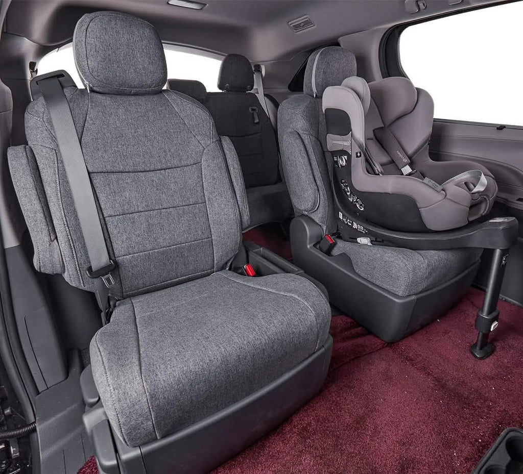 Coverdream Custom Fit Highlander Car Seat Covers for  Highlander 2014 2015 2016 2017 2018 2019 - Three Row,Second Row 40/60 Split,Polyester (Full Set,Gray)