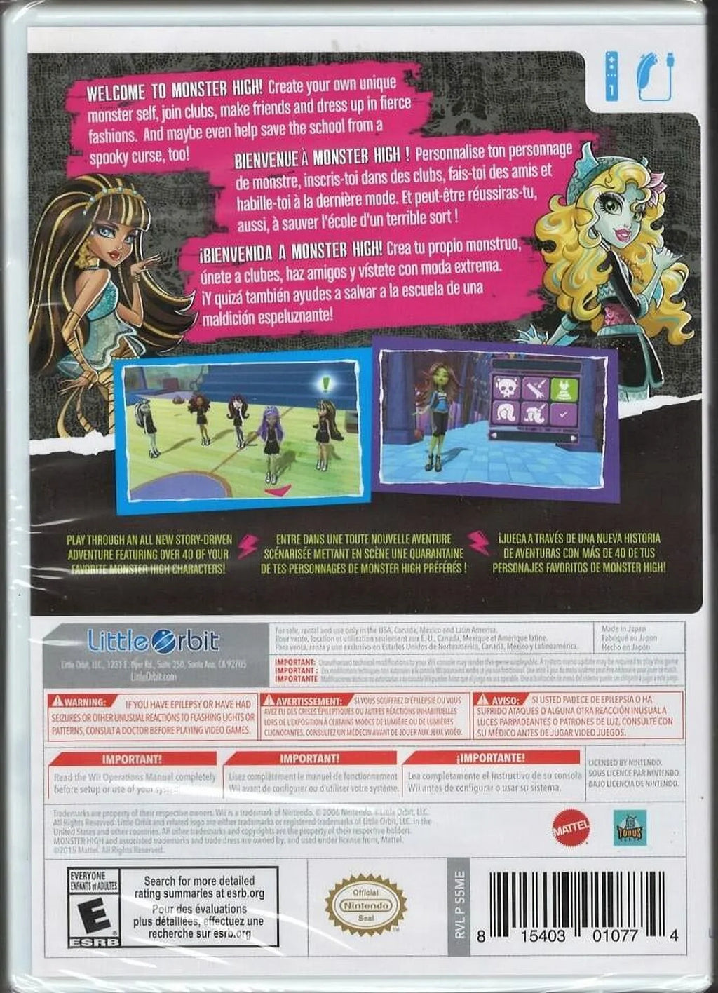 Monster High New Ghoul in School WII (Brand New Factory Sealed US Version) Ninte