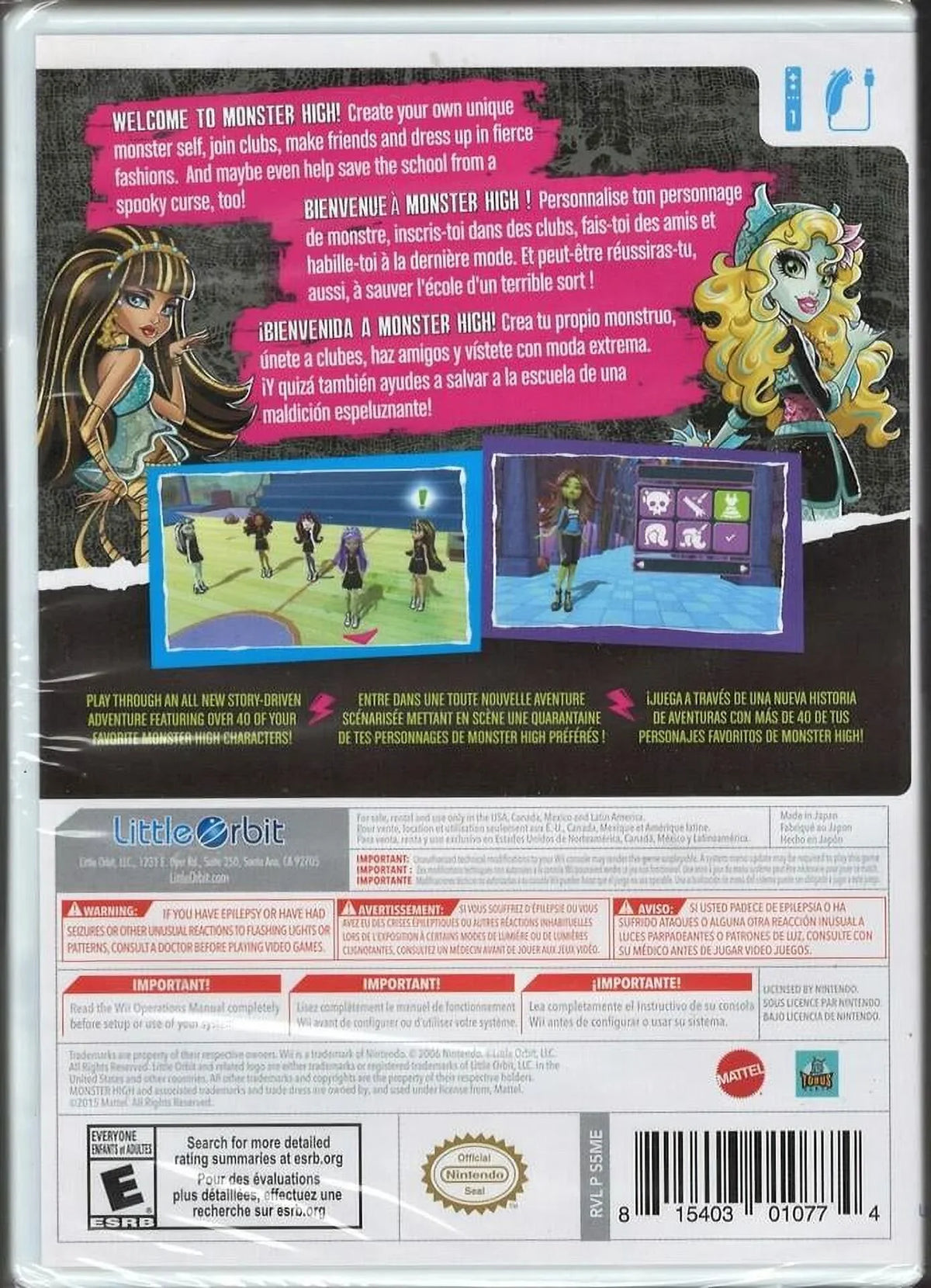 Monster High New Ghoul in School WII (Brand New Factory Sealed US Version) Ninte
