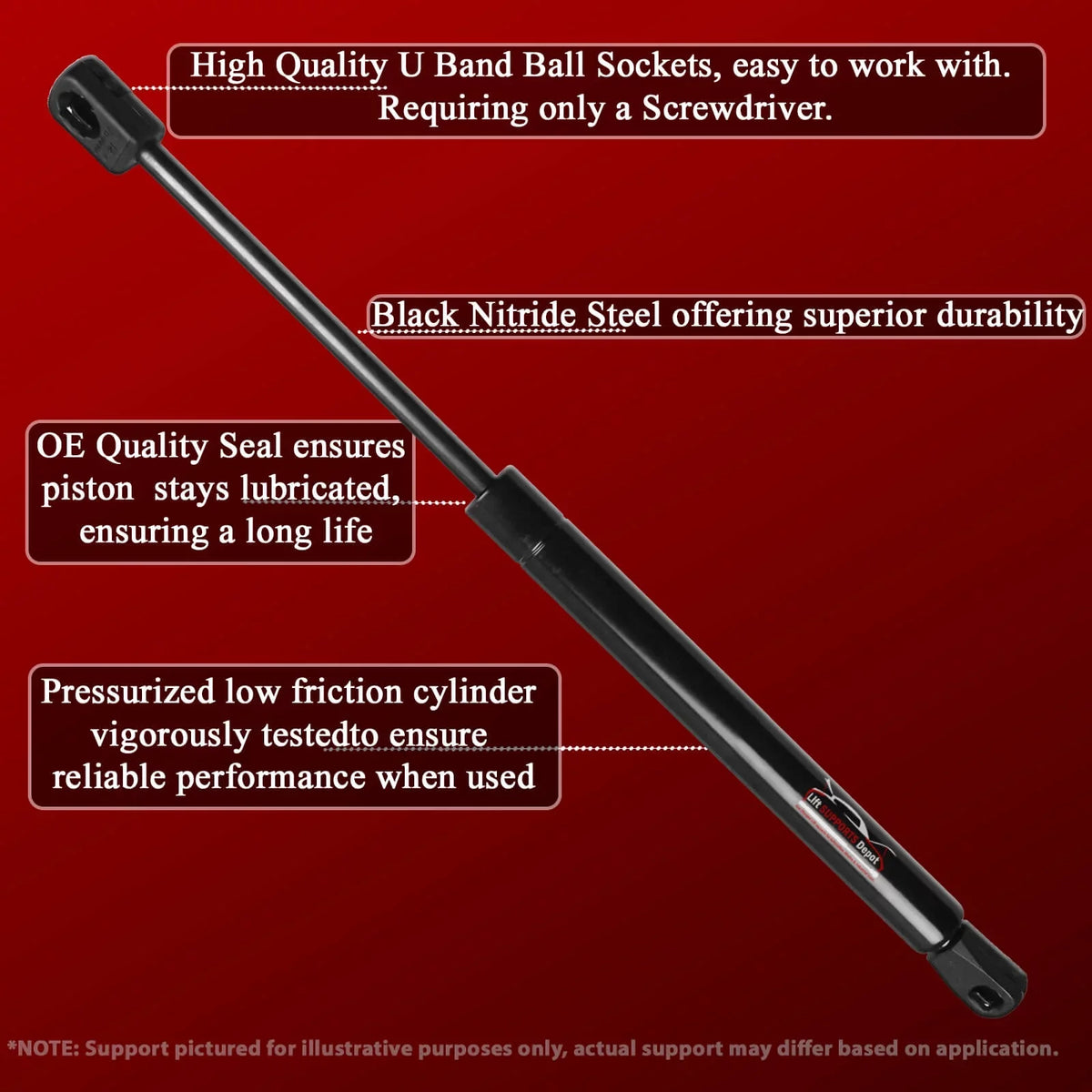 Gas Shock - 1994 1995 1996 1997 1998 1999 2000 2001 2002 Lift Supports Depot PM9038-a. Qty 2 suitable with Aston Martin Db7 Vantage 1993 2003 Hood Lift