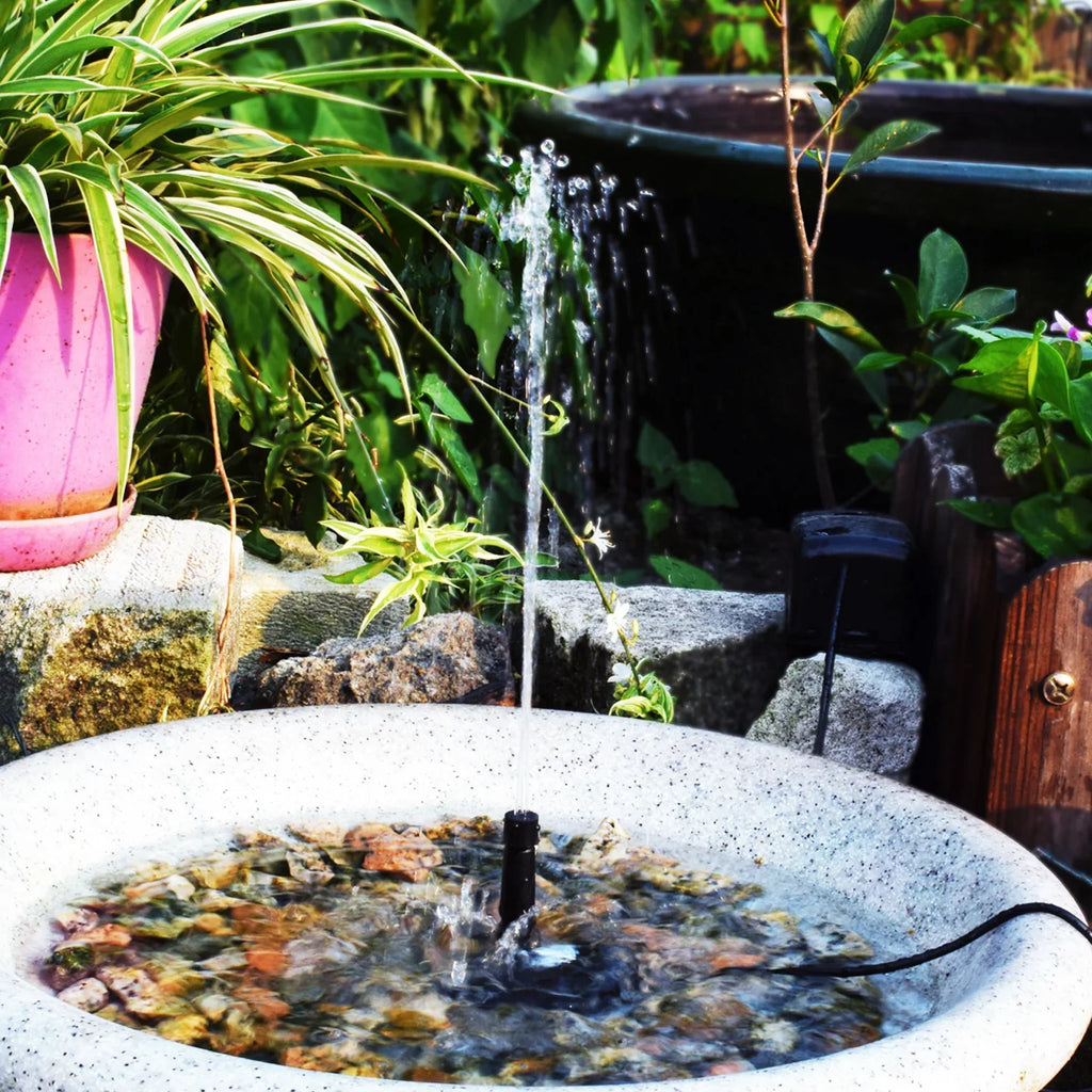 Lixada Solar Panel liquid Pump Fountain Pump Adjustable for DIY Birdbath Fish Tank Small Pond Patio Lawn Pool Garden