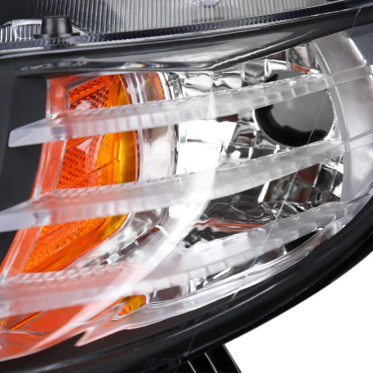 Spec-D Tuning Halo Strip LED Projector Headlights Black appropriate with 2006-2011 Honda Civic 2-Door Coupe Left + Right Pair Headlamps Assembly