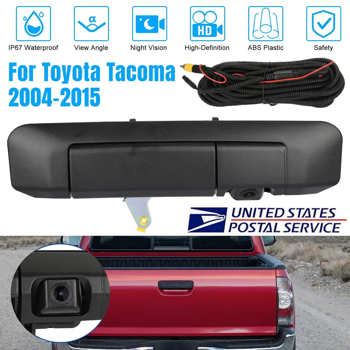 Xhy Backup Camera Tailgate Handle for  Tacoma 2004-2014 2006 2007 2008 09