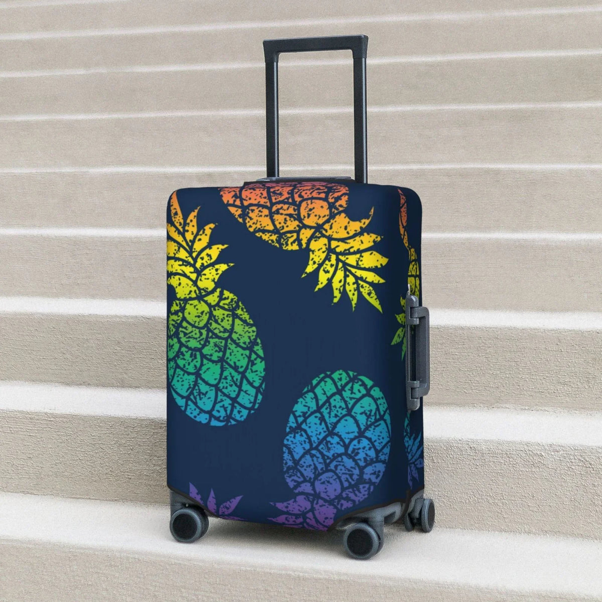 Ocsxa Travel Dust-Proof Suitcase wrap Abstract Bright Pineapple Fruit Retro Print Luggage wrap Protector For 18-32inch