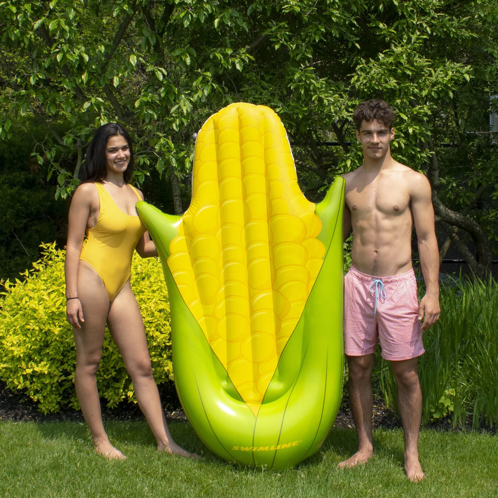 Swim Central 68" Green and Yellow Corn on the Cob Swimming Pool Float