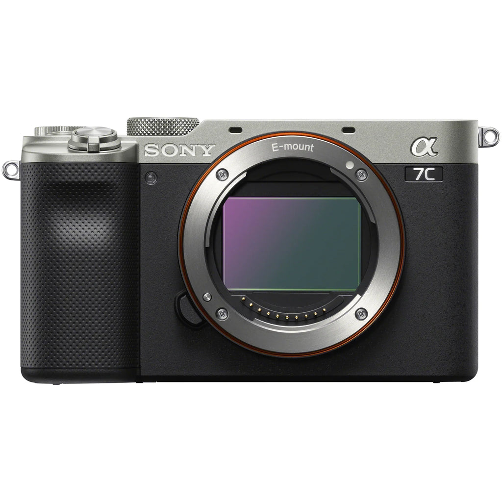 a7C Mirrorless Full Frame Camera Body ILCE7C/S Silver Bundle with Deco Gear Photography Case + Full Size Pro Tripod + Extra Battery, Dual Charger, Software Kit and Accessories