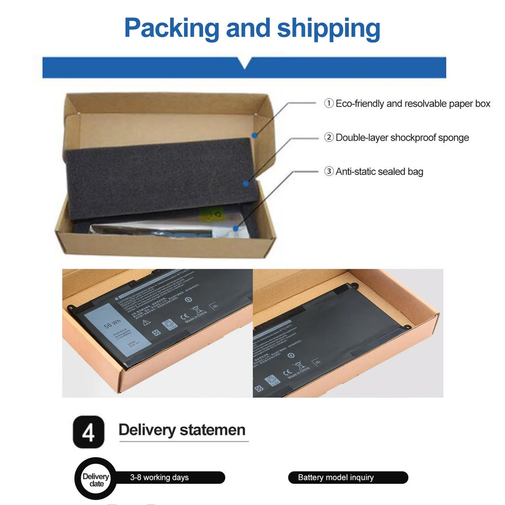 For  33YDH Battery Inspiron 15 7577 17 7778 7779 7786 Vostro 15 7580 7570