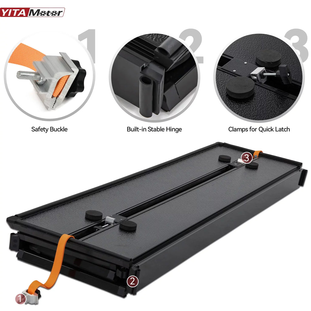Ledkingdomus 8 ft 96.3" Bed Tonneau protector Soft Quad-Fold for 2002-2023 Dodge Ram 1500 2500 3500