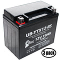 3-Pack UpStart Battery Replacement for 2003 Suzuki GSX-R1000 1000 CC Factory Activated, Maintenance Free, Motorcycle Battery - 12V, 10Ah, UB-YTX12-BS