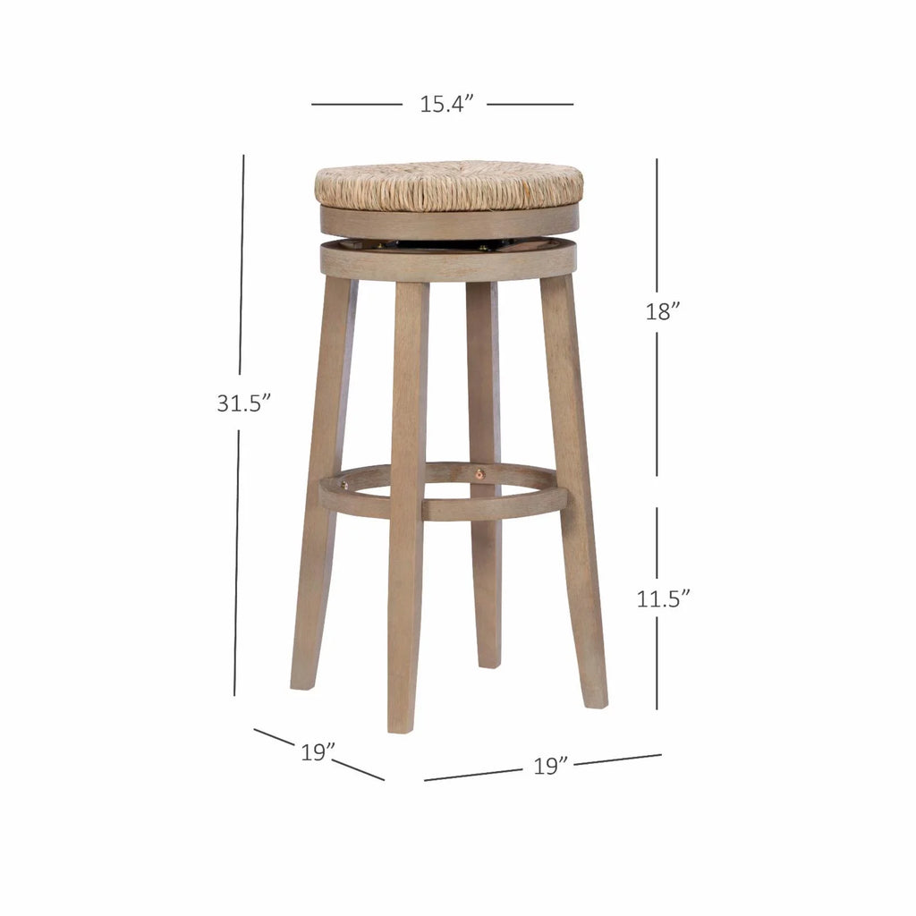 Swivel Bar Stool - Natural with Natural Rush. Powell Morgan 31 in