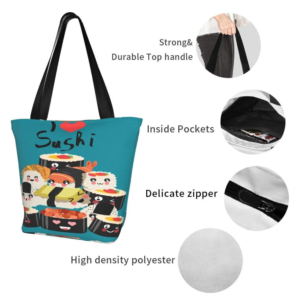 Lukts I Love Sushi Tote Bag,Shoulder Bag Women'S Hobos Handbags Large Capacity Shopping Bag
