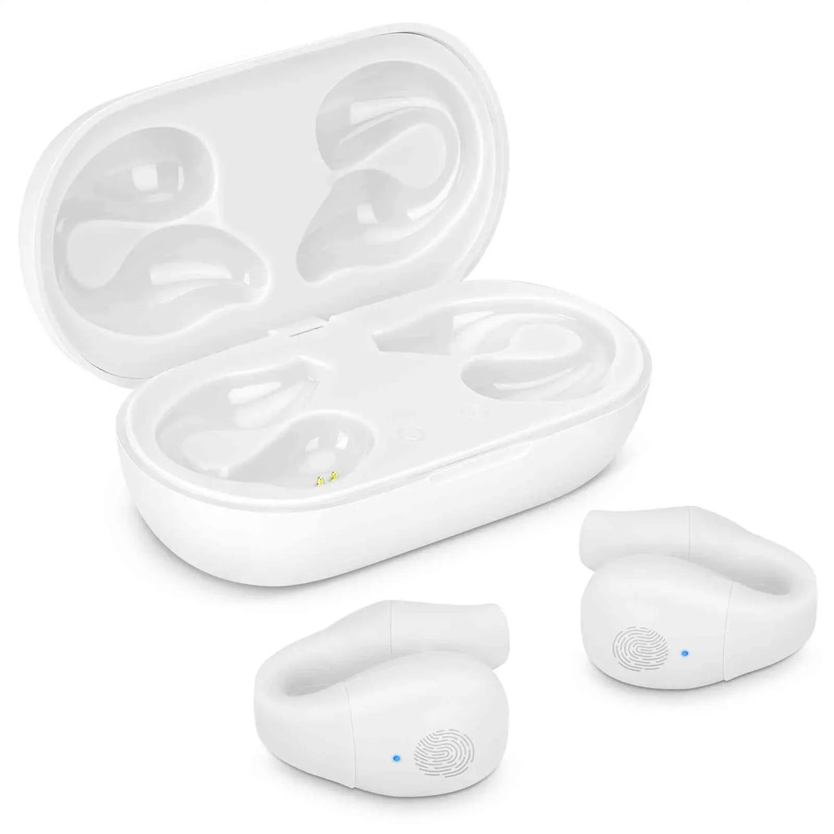 UrbanX QC3 True Wireless Earbuds Bluetooth Headphones Touch Control with Charging Case Stereo Earphones in-Ear Built-in Mic Headset Premium Deep Bass for ZTE Axon 30 Pro 5G - White
