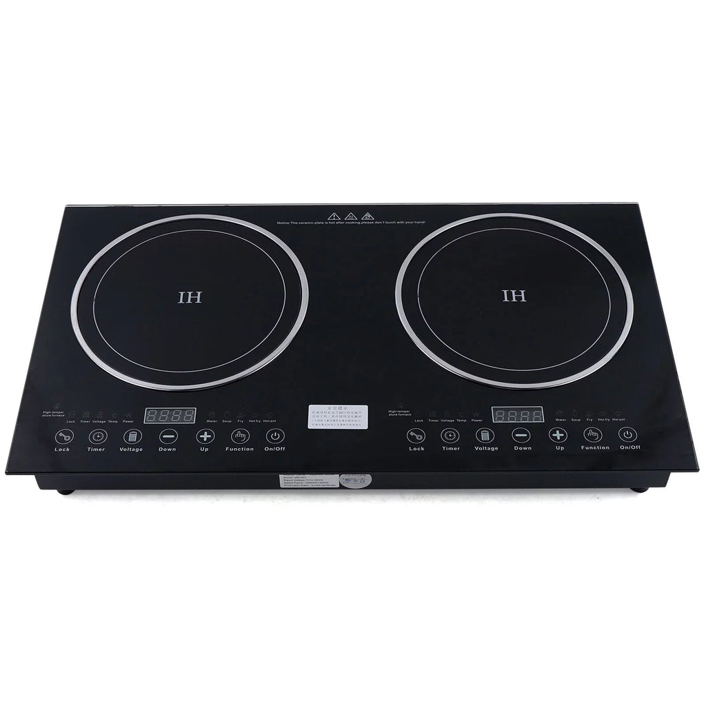 ANQIDI Portable Dual Cooktop 1200W Cooker+1400W Ceramic Cooker Countertop Burner Digital Touch Sensor Stove