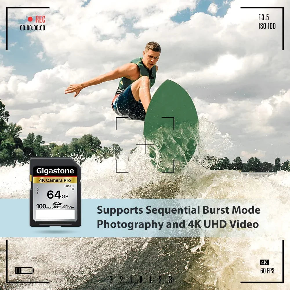 Gigastone 64GB 5-Pack SD Card V30 SDXC Memory Card High Speed 4K Ultra HD UHD Video matching with    Pentax Kodak Olympus  Digital Camera, with 5 Mini Cases-GS-SD-64GB-2-5PK-B