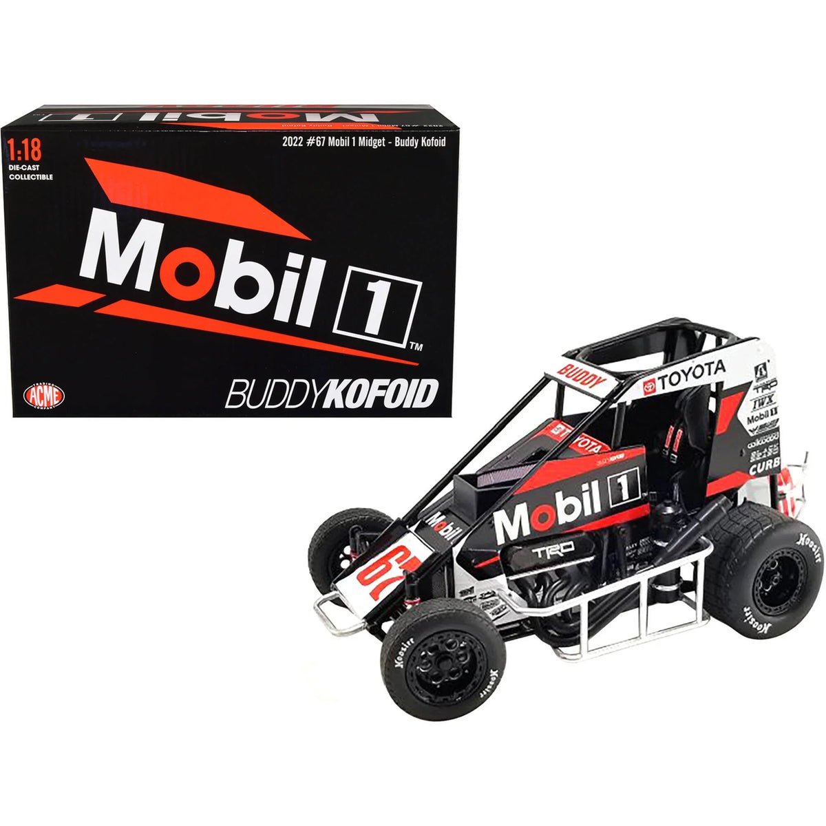 Midget Sprint Car #67 "Mobil 1"  Racing "USAC National Midget Championship" (2022) 1/18 Diecast Model Car by ACME