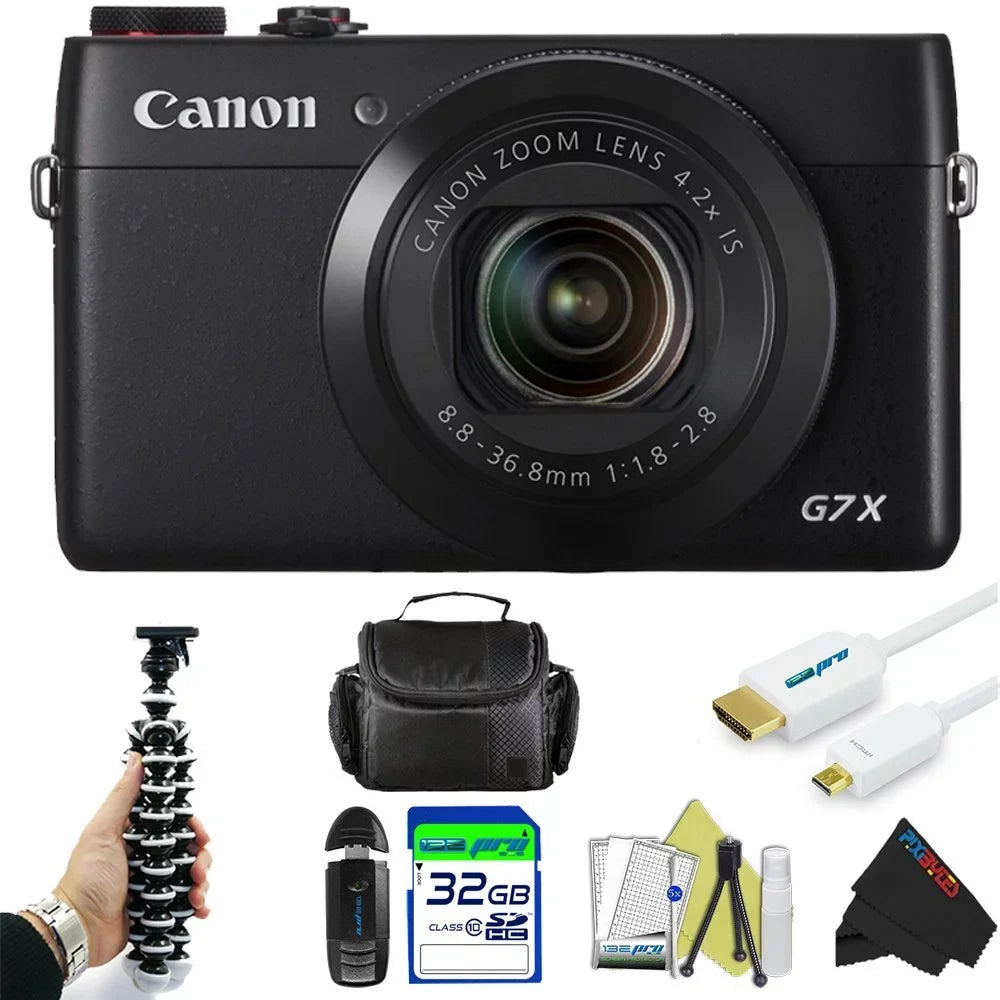 PowerShot G7 X Digital Camera + Pixi-Basic Accessory Bundle