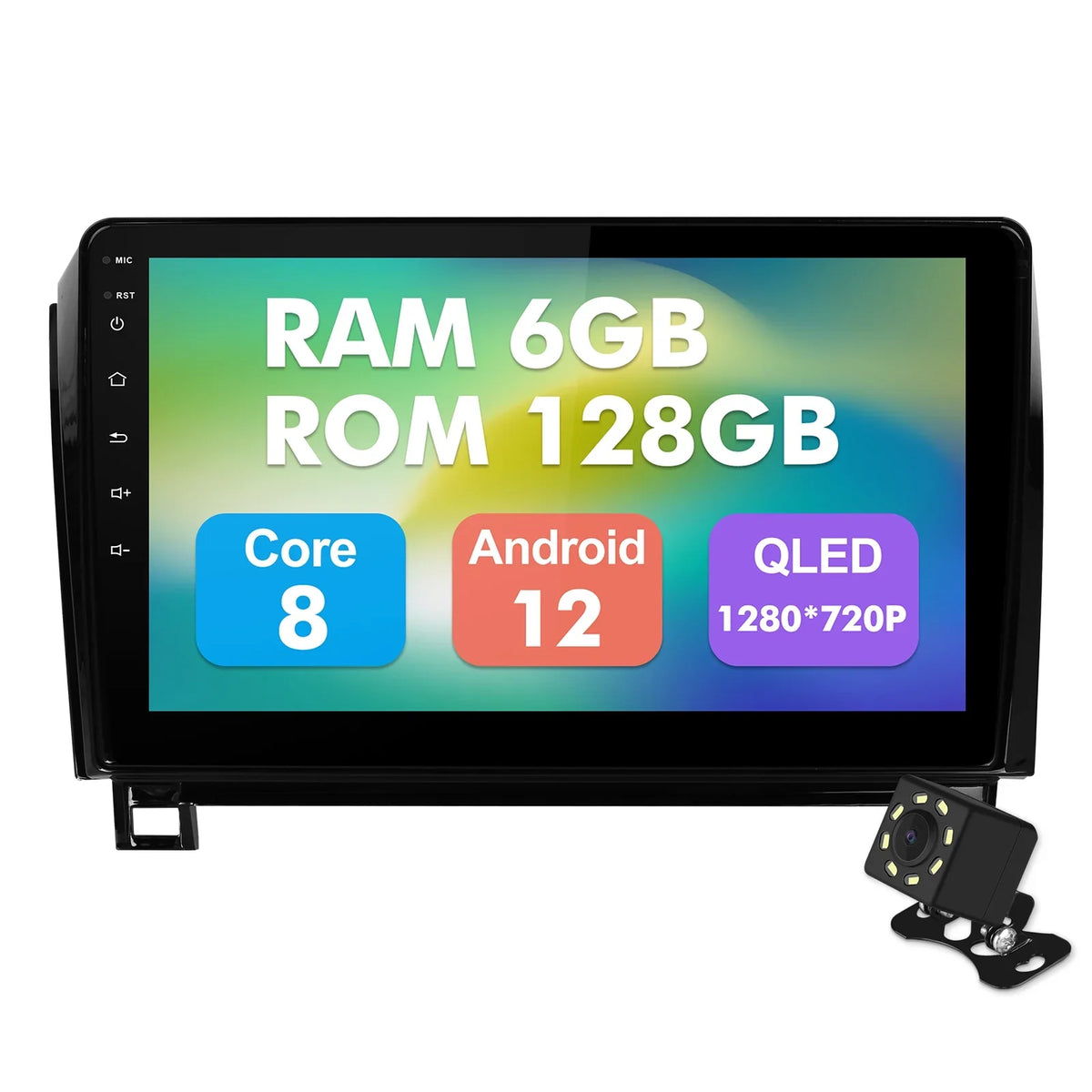6+128G 10.1 inches Android 12 Car Stereo for  Tundra 2007-2013 & Sequoia 2008-2018 IPS Touchscreen Screen Car Radio with Carplay & Android Auto Support Backup Camera