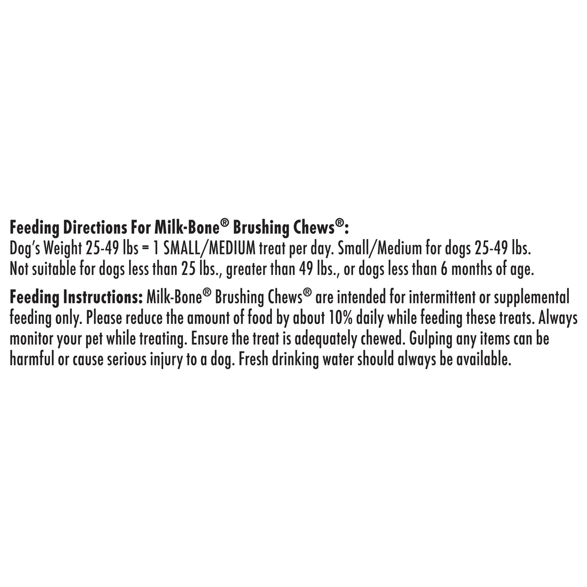 Bag, 25 Bones Per Bag. Milk-Bone Brushing Chews Daily Dental Dog Treats, Small/Medium, 19.6 Oz