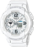 BGA230-7B Women's Baby-G White Ana-Digi Dial White Resin Strap World Time Alarm Watch