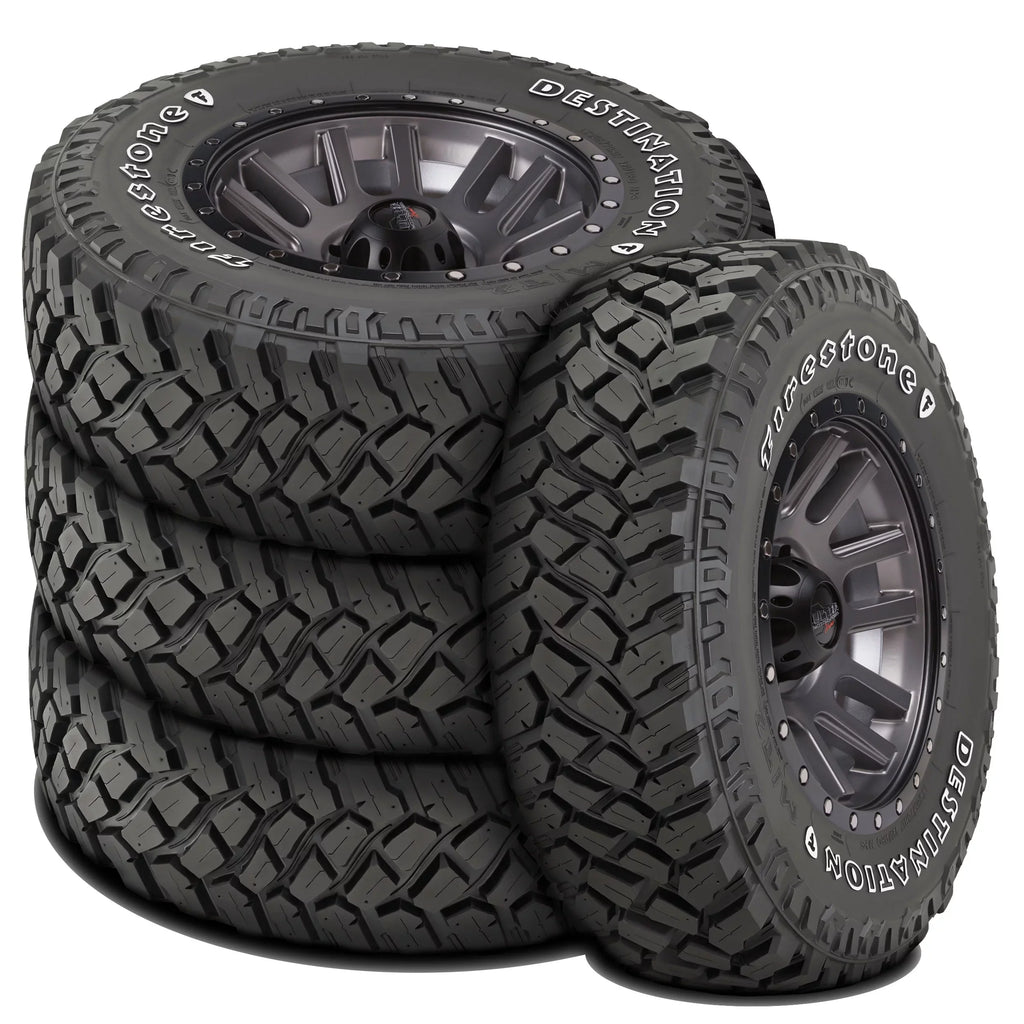 Set of 4 (FOUR) Firestone Destination M/T2 LT 255/75R17 Load C 6 Ply MT Mud Tires Fits: 2021-22 Jeep Wrangler Willys Sport, 2013 Jeep Wrangler Unlimited Rubicon