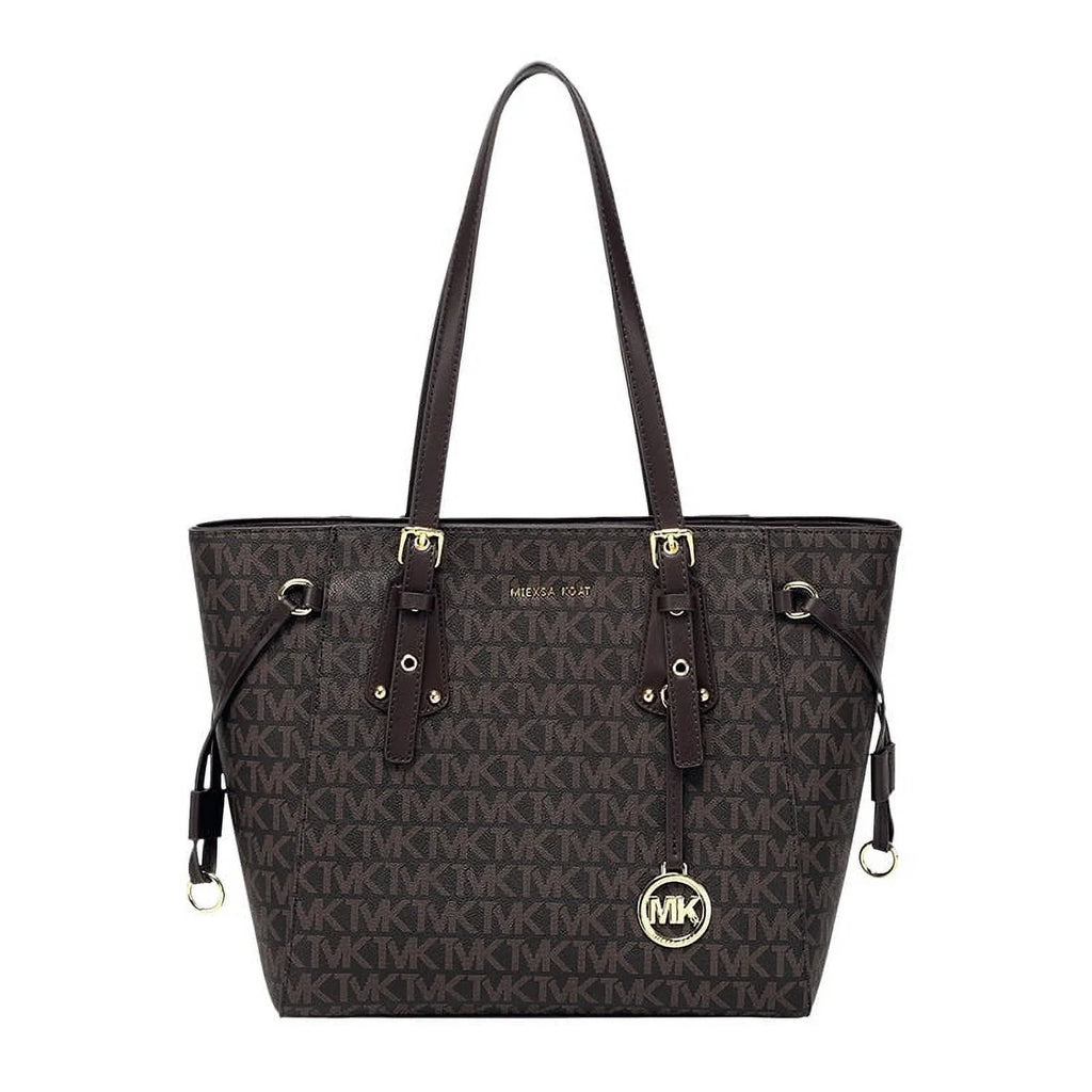 New MK Women's Bag Large Capacity Tote Premium Sense Commuter Shoulder Bag Classic Coffee