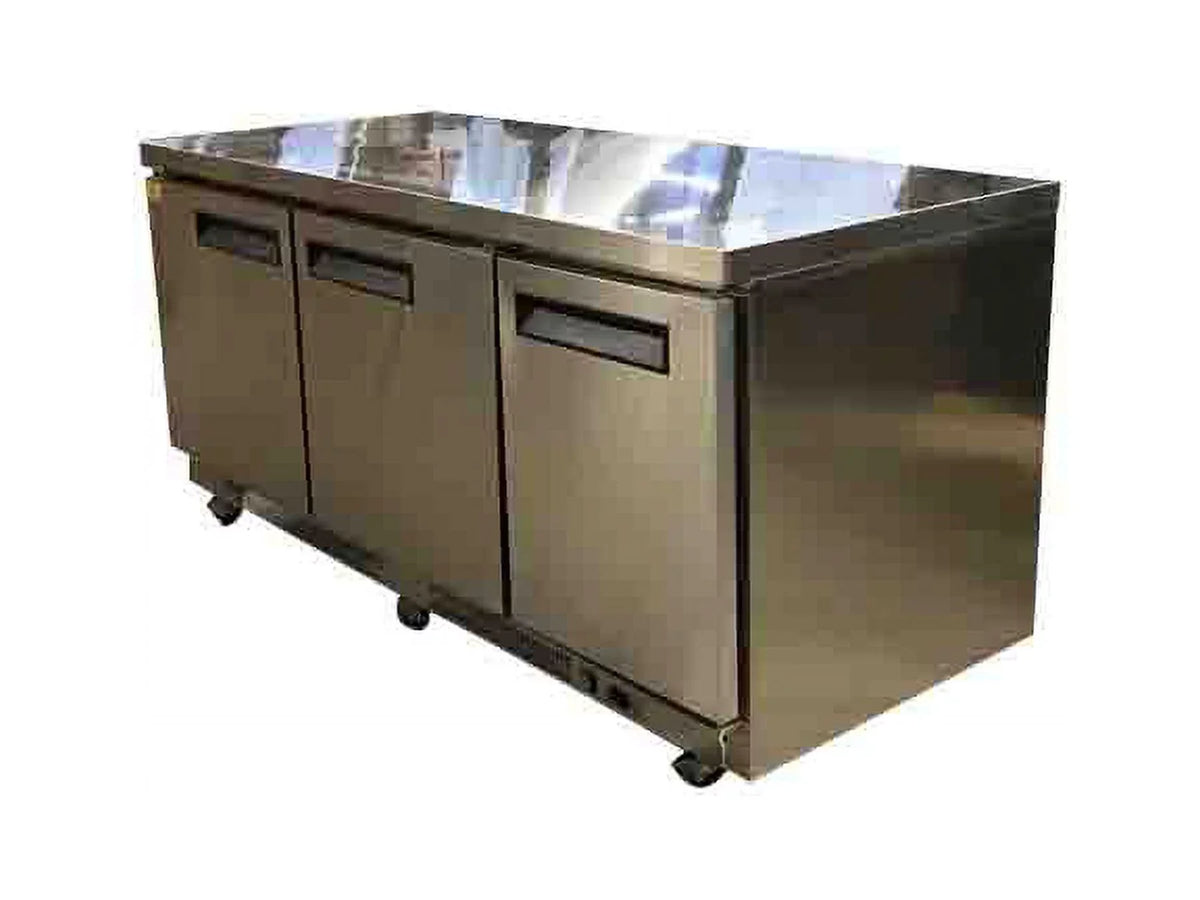 Under Counter Freezer Stainless Steel Commercial 3 doors 3 Shelves. Ft. 19 Cu