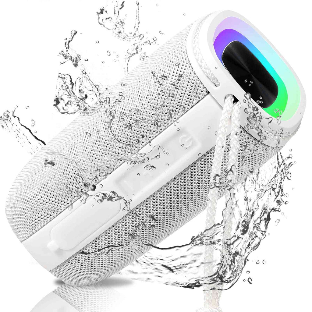 UrbanX Scorpio Series Bluetooth Speaker, IPX5 Waterproof Speakers 360° HD Surround Sound with Punchy Bass, True Wireless Pairing, BT5.3, Portable Speaker for  Q51 - White