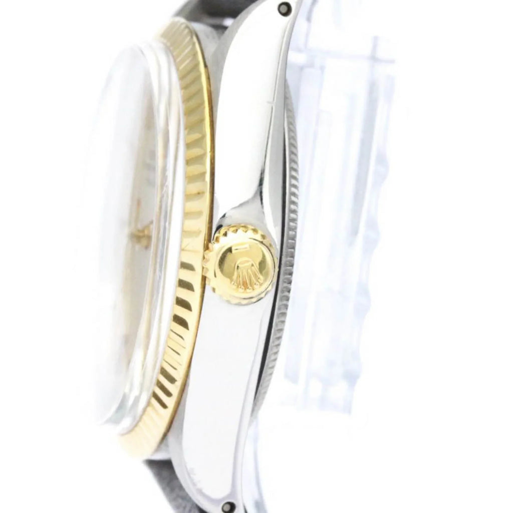 Authenticated Used Vintage ROLEX Oyster Perpetual Airking Steel 18K Yellow Gold Mens Watch BF560275