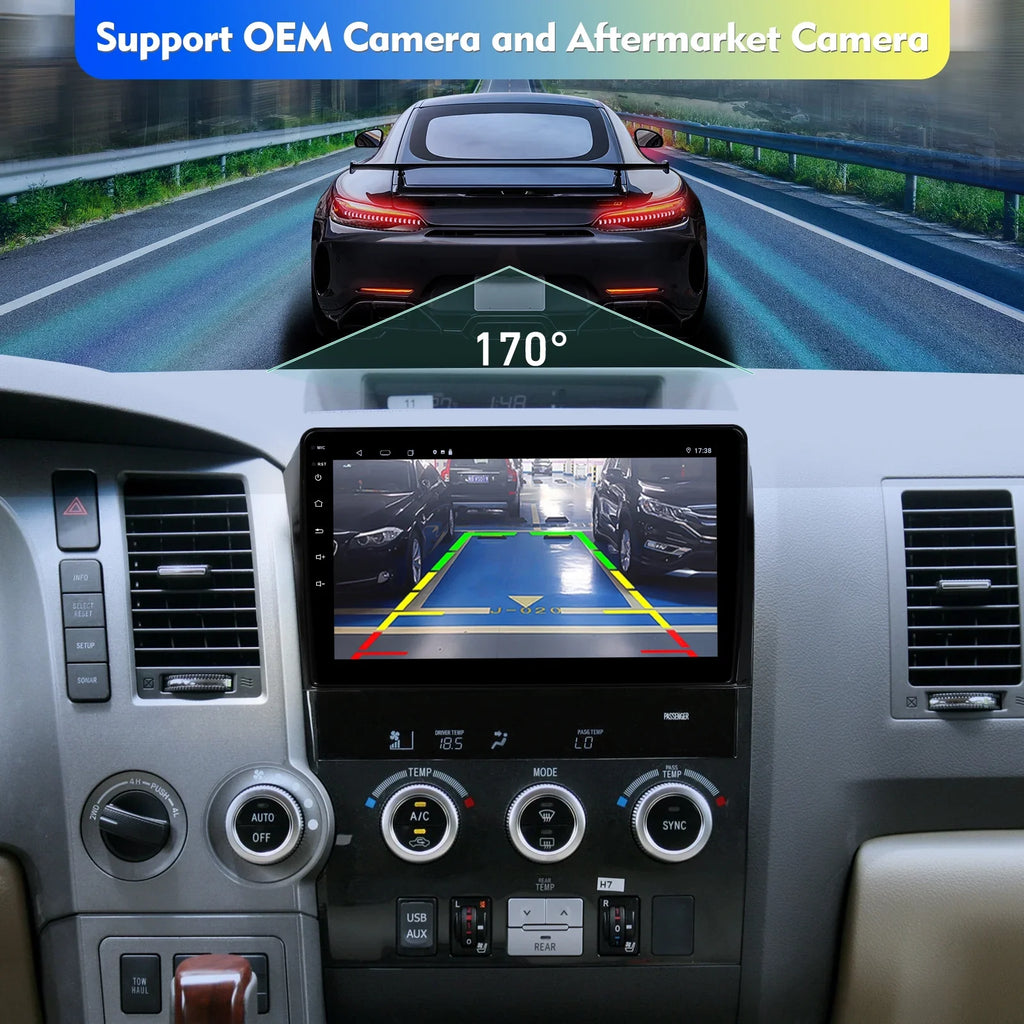 6+128G 10.1 inches Android 12 Car Stereo for  Tundra 2007-2013 & Sequoia 2008-2018 IPS Touchscreen Screen Car Radio with Carplay & Android Auto Support Backup Camera