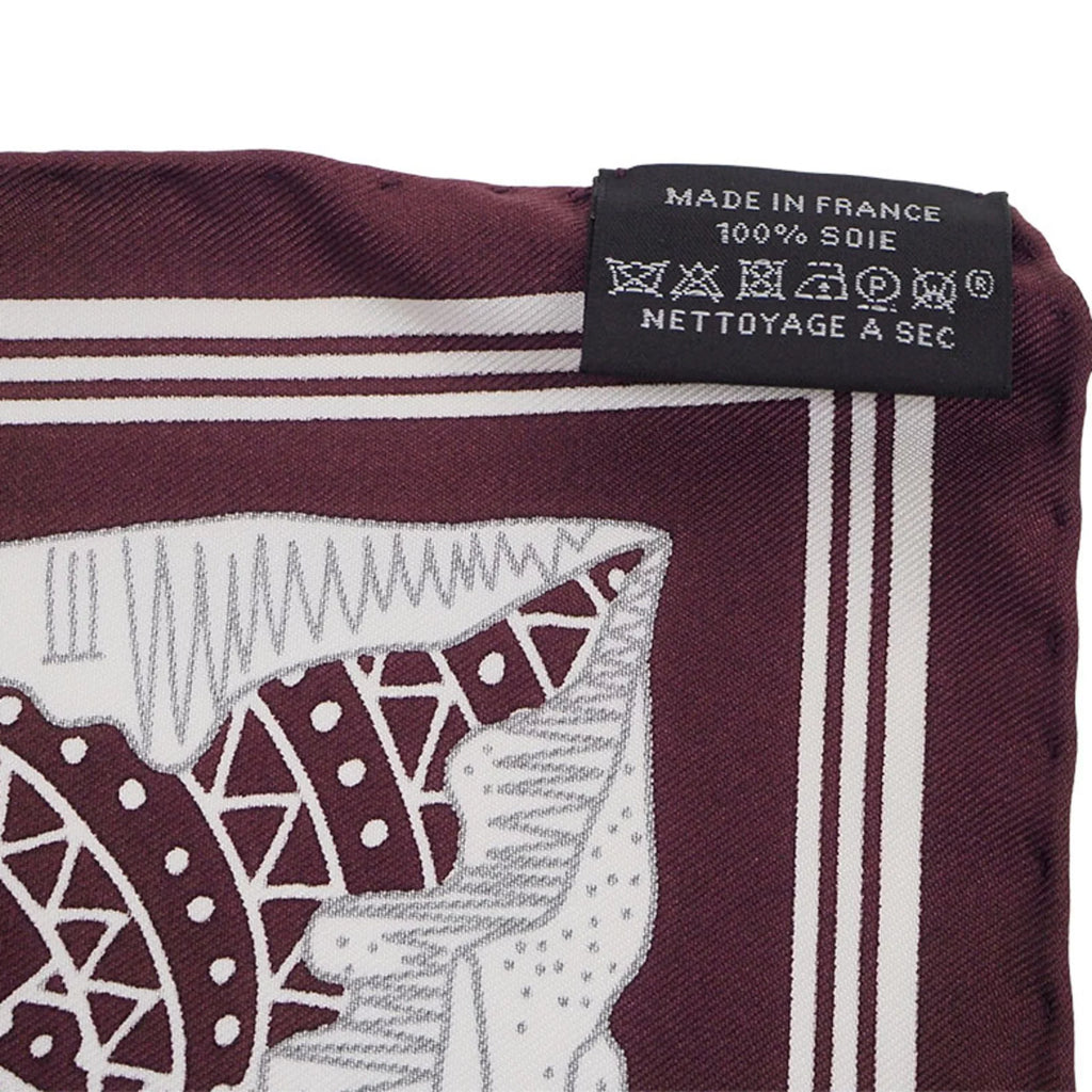 Pre-Owned HERMES Hermes Not For Sale Limited Petit Care Carre 55 Les Canyons Etoiles From the to Stars Nanatsu Star Train Scarf Muffler Pocket Chief (Like New)