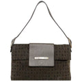 Pre-Owned Bvlgari Bag Brown Mania Canvas Leather BVLGARI One Shoulder Handbag Flap Plate (Good)
