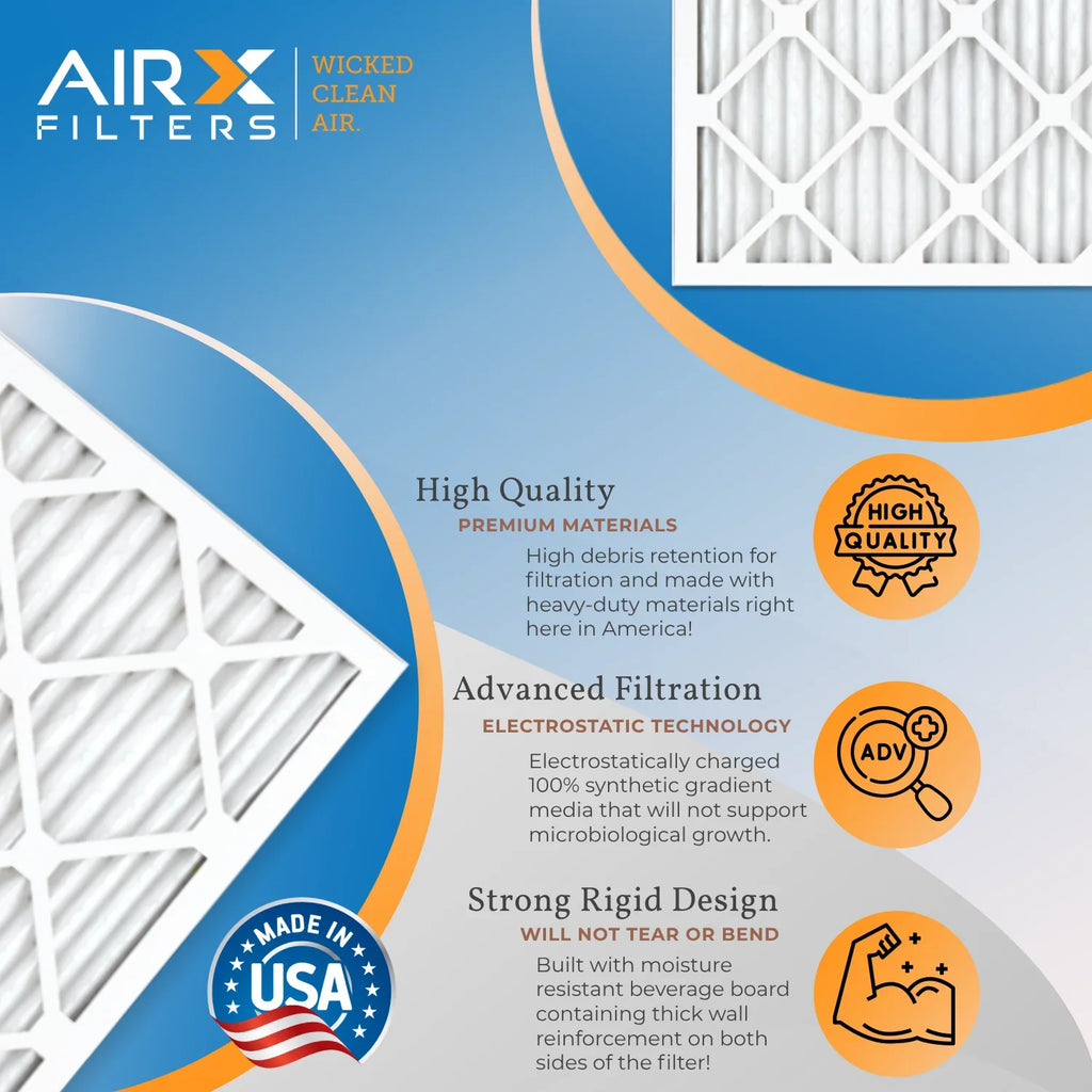 12x25x1 Air Filter MERV 11 Comparable to MPR 1000, MPR 1200 & FPR 7 Electrostatic Pleated Air Conditioner Filter 6 Pack HVAC Premium USA Made 12x25x1 Furnace Filters by AIRX FILTERS WICKED CLEAN AIR.
