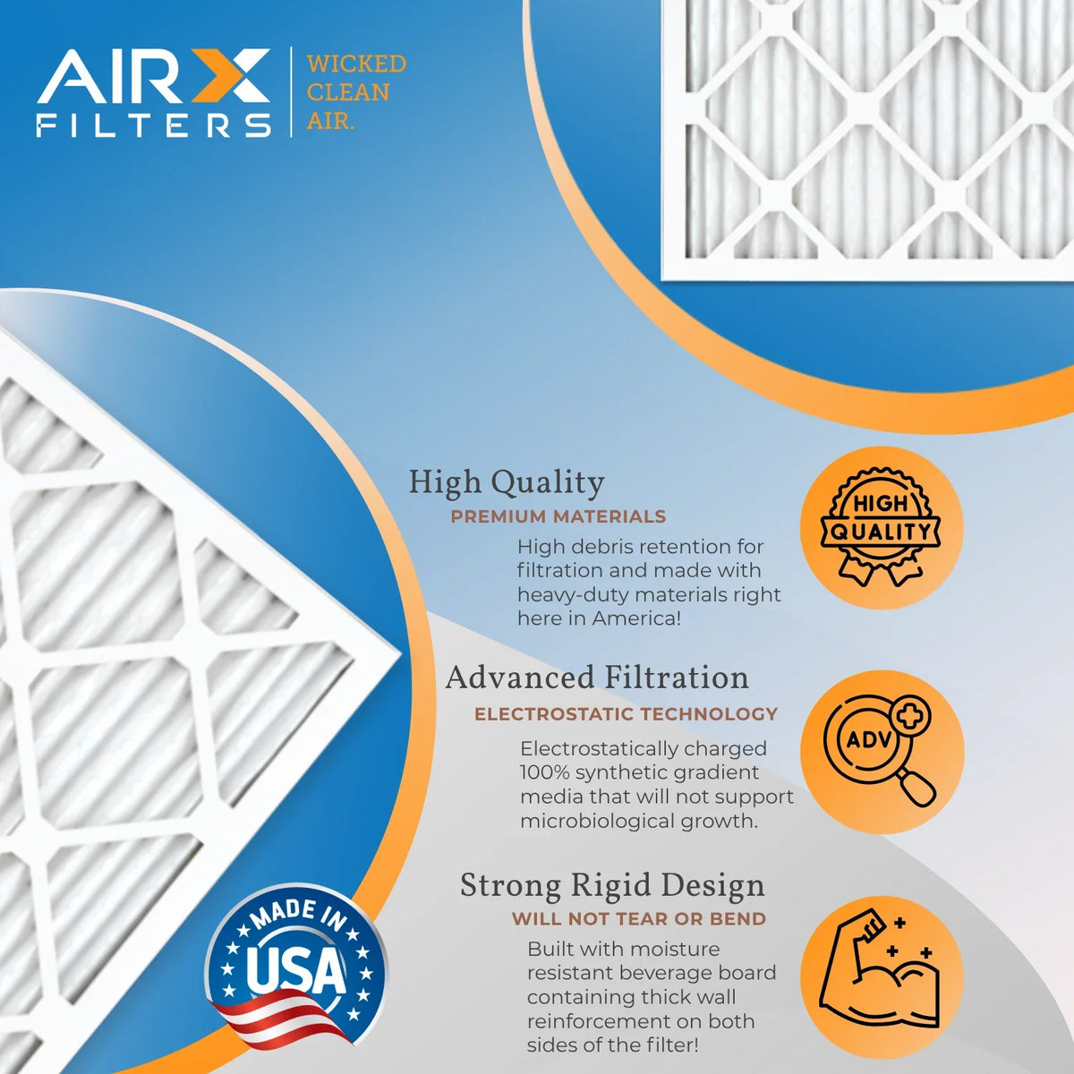 12x25x1 Air Filter MERV 11 Comparable to MPR 1000, MPR 1200 & FPR 7 Electrostatic Pleated Air Conditioner Filter 6 Pack HVAC Premium USA Made 12x25x1 Furnace Filters by AIRX FILTERS WICKED CLEAN AIR.