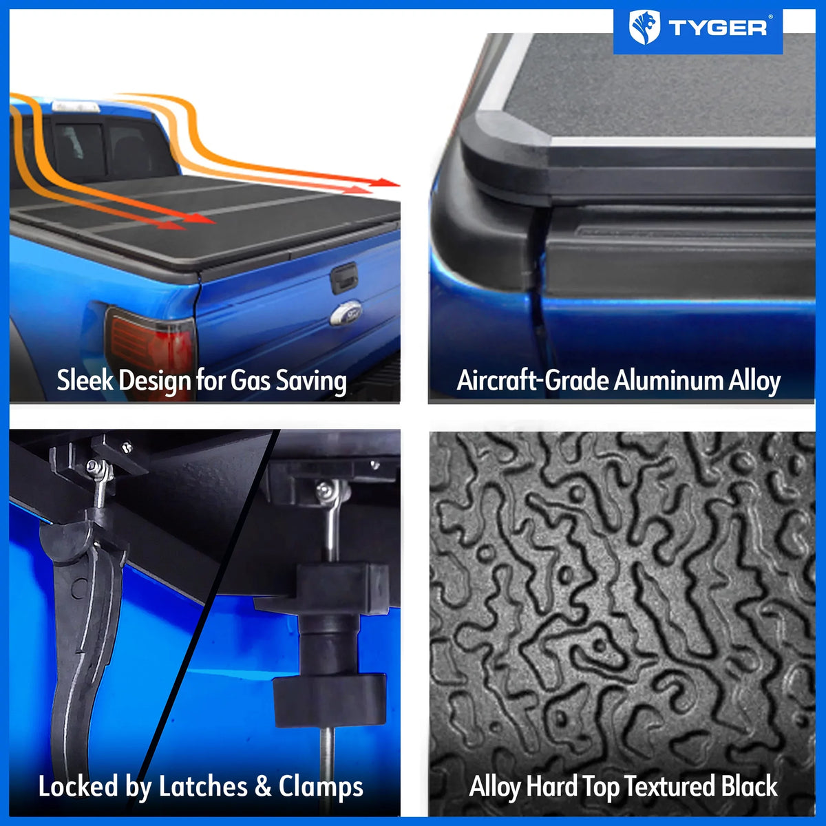 Tyger Auto T5 Alloy Hardtop Truck Bed Tonneau wrap appropriate with 2014-2018 Chevy Silverado / GMC Sierra 1500; 2015-2019 2500 HD 3500 HD; 2019 LD/Limited | 6'6" Bed | TG-BC5C3007 | Aluminum