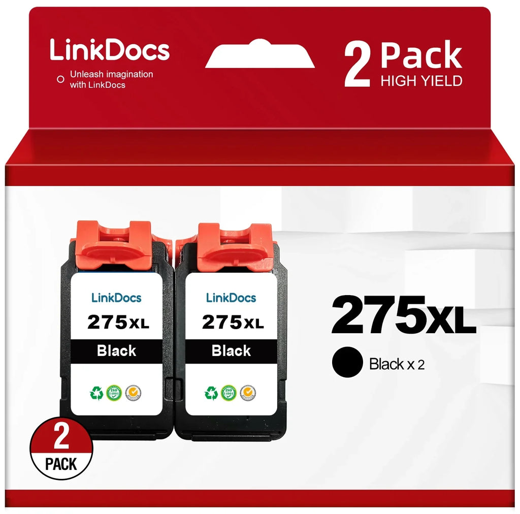 275XL Ink Cartridge Replacement for  275XL 275 PG-275XL Ink Cartridges Work for  PIXMA TS3522 TR4720 TS3520 TS3500 TR4700 Printer (2 Black)