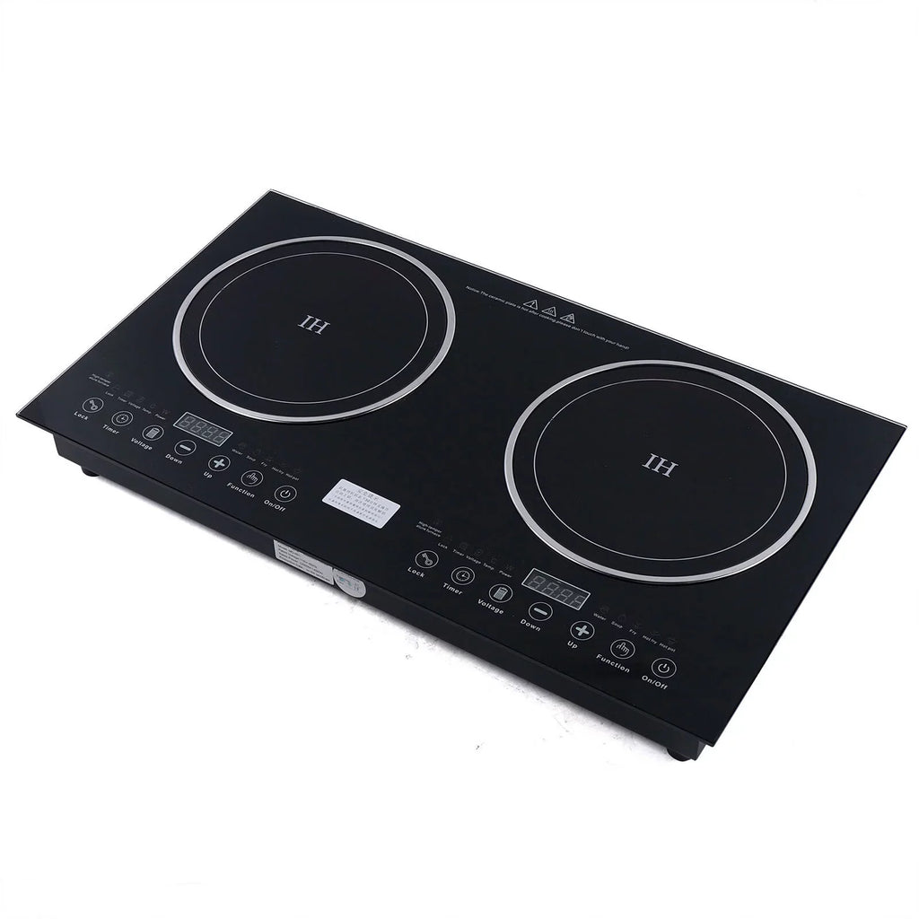 ANQIDI Portable Dual Cooktop 1200W Cooker+1400W Ceramic Cooker Countertop Burner Digital Touch Sensor Stove
