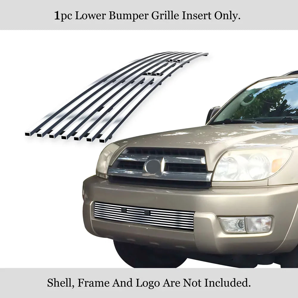 APS Premium Stainless Steel Chrome 8x6 Billet Grille appropriate with  4Runner 2003-2005 Lower Bumper N19-S52456T